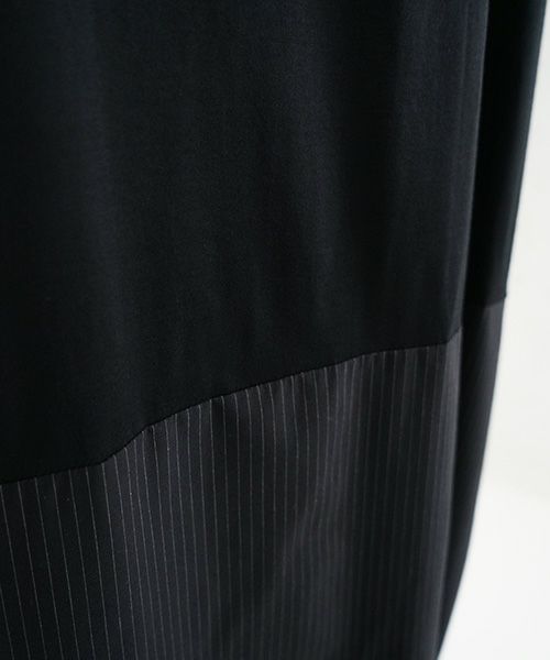 Mochi / home&miles.モチ / ホーム＆マイルズ.layered one piece [black×striped]