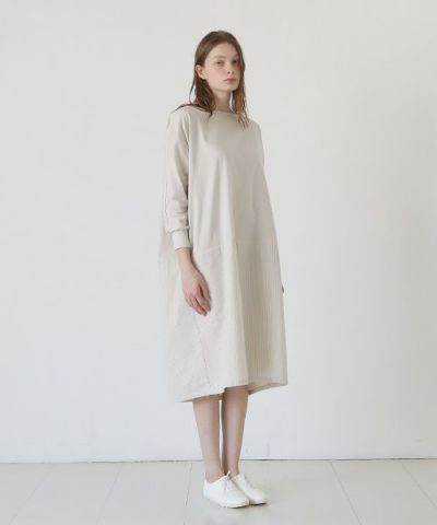 Mochi / home&miles.モチ / ホーム＆マイルズ.layered one piece [ecru×striped]