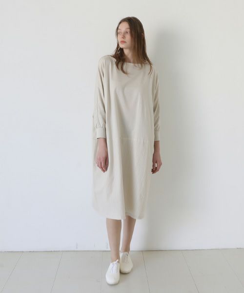 Mochi / home&miles.モチ / ホーム＆マイルズ.layered one piece [ecru×striped]