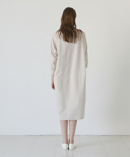 Mochi / home&miles.モチ / ホーム＆マイルズ.layered one piece [ecru×striped]