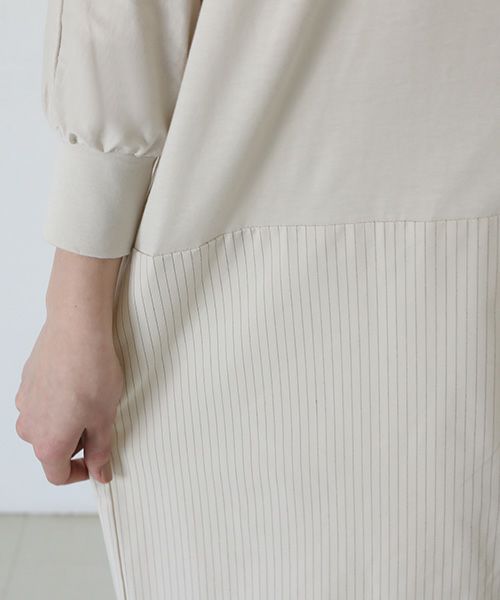 Mochi / home&miles.モチ / ホーム＆マイルズ.layered one piece [ecru×striped]