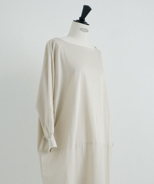 Mochi / home&miles.モチ / ホーム＆マイルズ.layered one piece [ecru×striped]