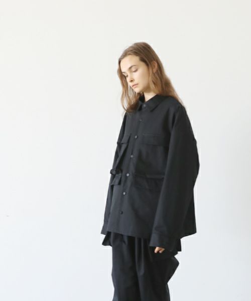 flight shirt-FINX COTTON vu-a23-s02[BLACK]