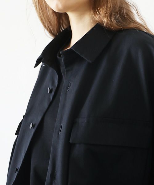 flight shirt-FINX COTTON vu-a23-s02[BLACK]