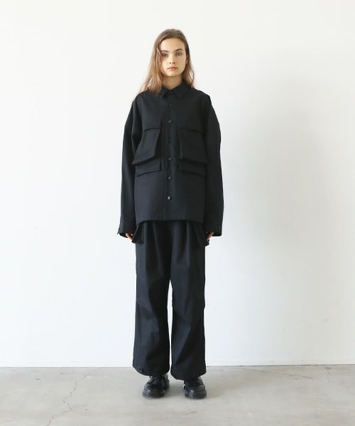 flight shirt-FINX COTTON vu-a23-s02[BLACK]