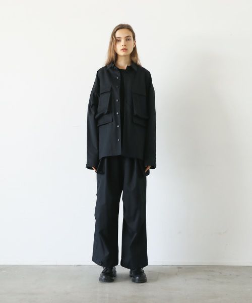 flight shirt-FINX COTTON vu-a23-s02[BLACK]