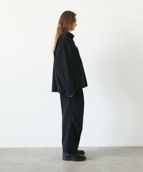 flight shirt-FINX COTTON vu-a23-s02[BLACK]
