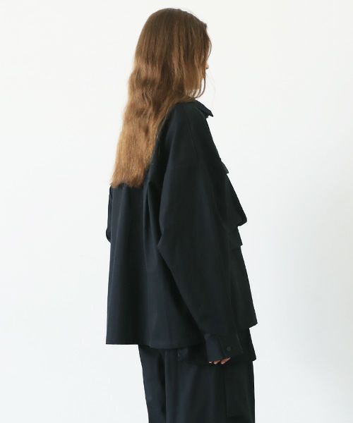 flight shirt-FINX COTTON vu-a23-s02[BLACK]