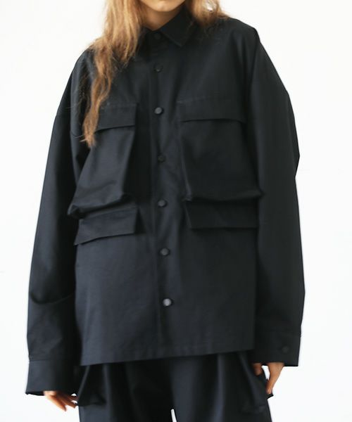 flight shirt-FINX COTTON vu-a23-s02[BLACK]