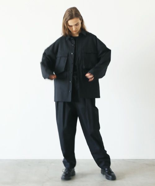 flight shirt-FINX COTTON vu-a23-s02[BLACK]