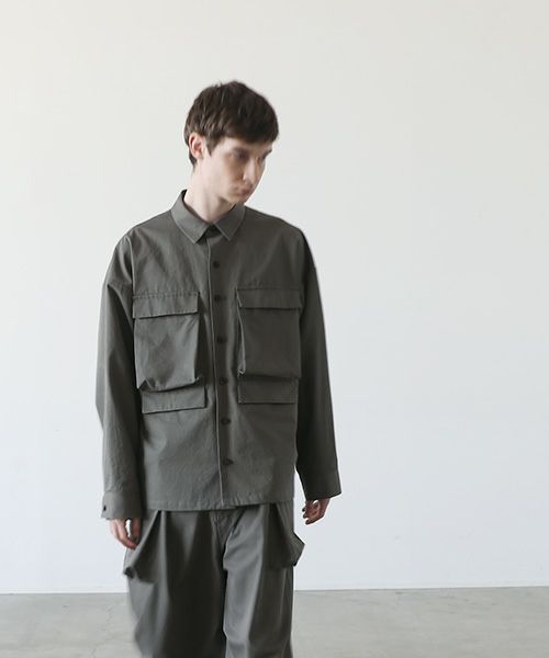VU.ヴウ.flight shirt-FINX COTTON vu-a23-s02[DARK KHAKI]