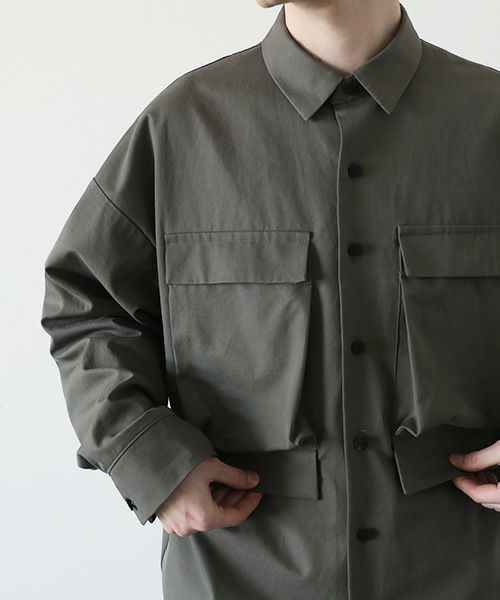VU.ヴウ.flight shirt-FINX COTTON vu-a23-s02[DARK KHAKI]