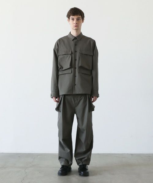 VU.ヴウ.flight shirt-FINX COTTON vu-a23-s02[DARK KHAKI]