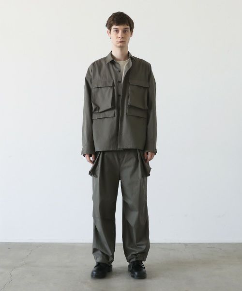 VU.ヴウ.flight shirt-FINX COTTON vu-a23-s02[DARK KHAKI]