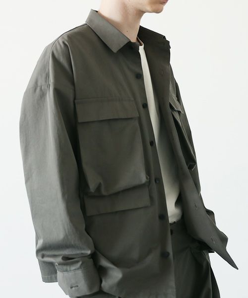 VU.ヴウ.flight shirt-FINX COTTON vu-a23-s02[DARK KHAKI]