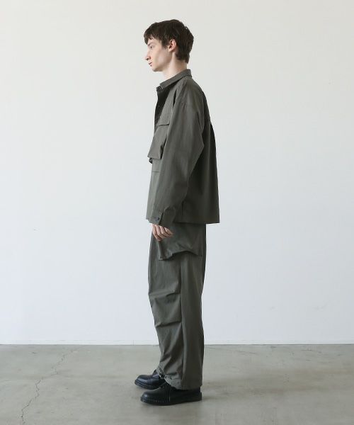 VU.ヴウ.flight shirt-FINX COTTON vu-a23-s02[DARK KHAKI]