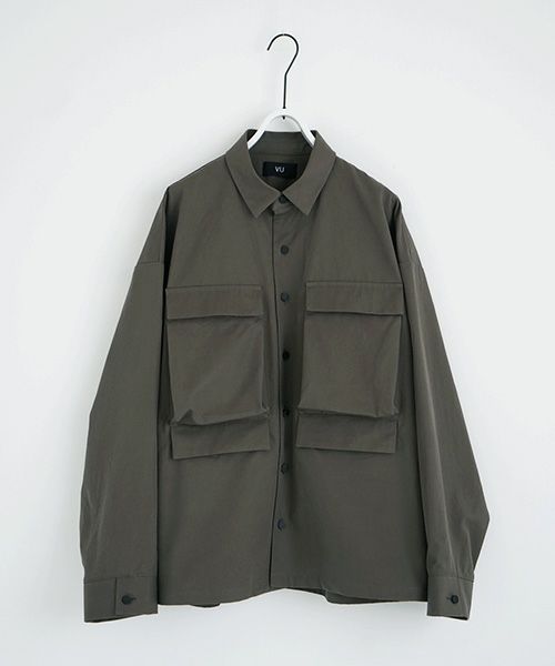 VU.ヴウ.flight shirt-FINX COTTON vu-a23-s02[DARK KHAKI]