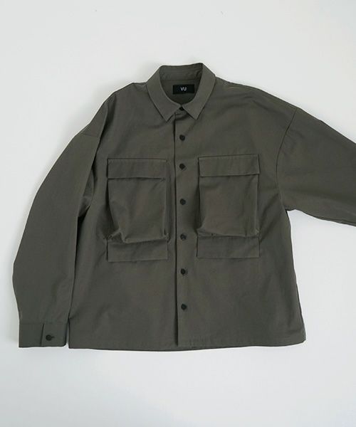 VU.ヴウ.flight shirt-FINX COTTON vu-a23-s02[DARK KHAKI]