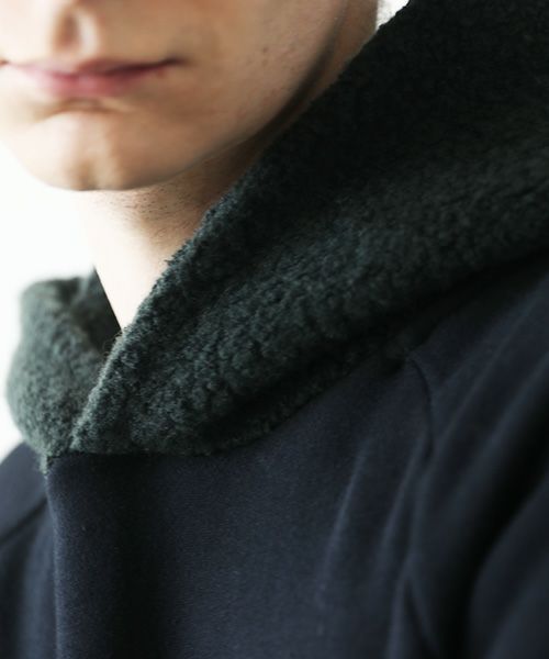VU.ヴウ.ballon over boa hoody vu-a23-t06[BLACK×MOSS GREEN]