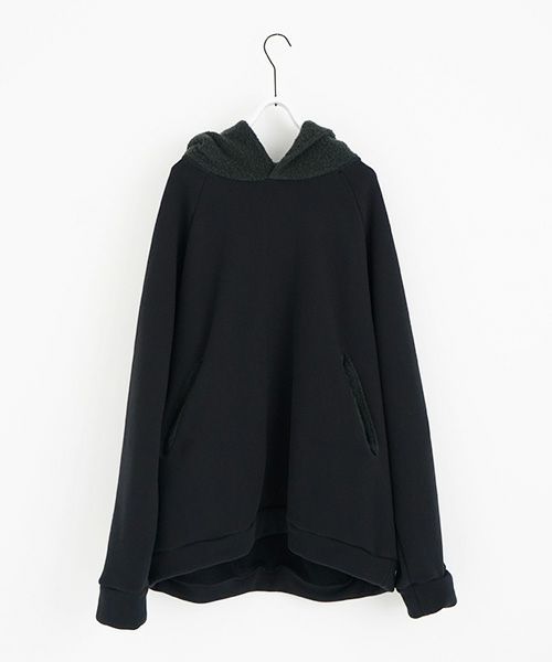 VU.ヴウ.ballon over boa hoody vu-a23-t06[BLACK×MOSS GREEN]