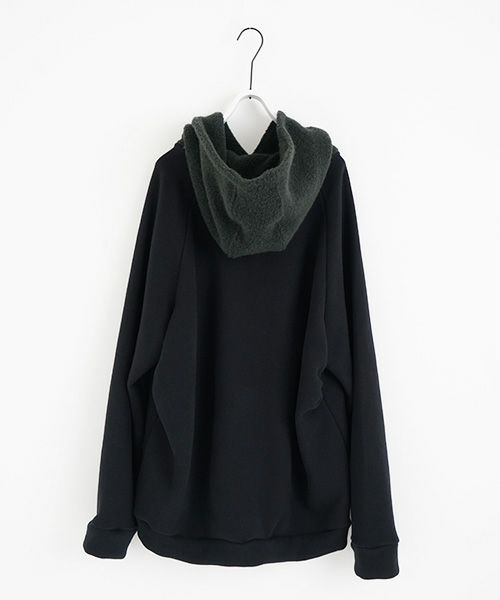 VU.ヴウ.ballon over boa hoody vu-a23-t06[BLACK×MOSS GREEN]