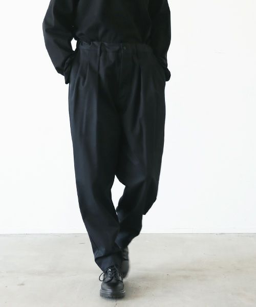 VU.ヴウ.tapered pants-FINX COTTON vu-a23-p10[BLACK]