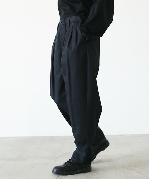 VU.ヴウ.tapered pants-FINX COTTON vu-a23-p10[BLACK]