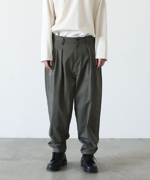 VU.ヴウ.tapered pants-FINX COTTON vu-a23-p10[DARK KHAKI]