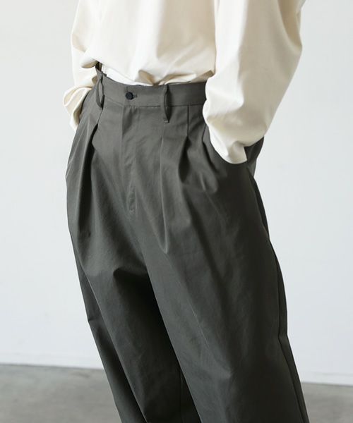VU.ヴウ.tapered pants-FINX COTTON vu-a23-p10[DARK KHAKI]