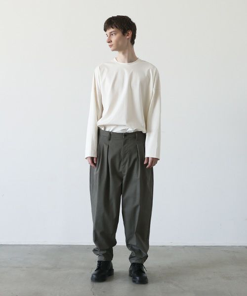 VU.ヴウ.tapered pants-FINX COTTON vu-a23-p10[DARK KHAKI]