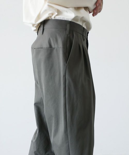 VU.ヴウ.tapered pants-FINX COTTON vu-a23-p10[DARK KHAKI]