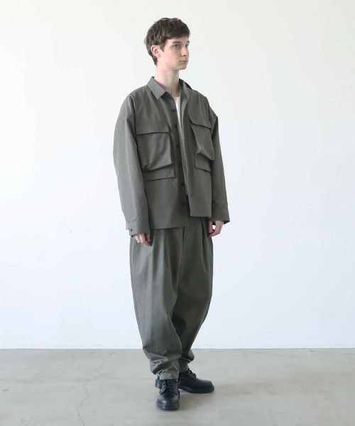 tapered pants-FINX COTTON vu-a23-p10[DARK KHAKI]