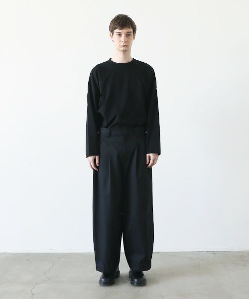 VU.ヴウ.knee wide pants-FINX COTTON vu-a23-p13[BLACK]