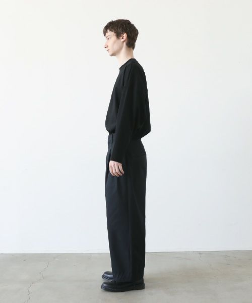 VU.ヴウ.knee wide pants-FINX COTTON vu-a23-p13[BLACK]