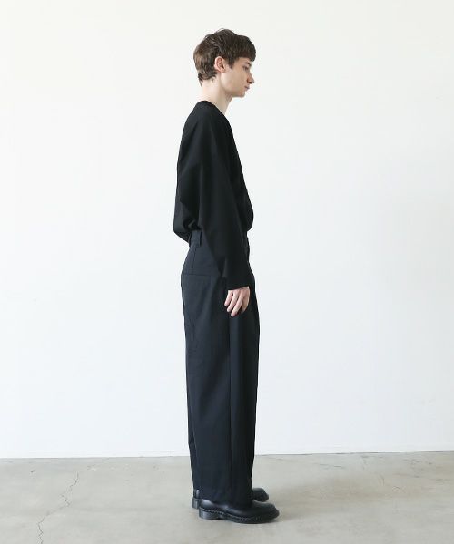 VU.ヴウ.knee wide pants-FINX COTTON vu-a23-p13[BLACK]