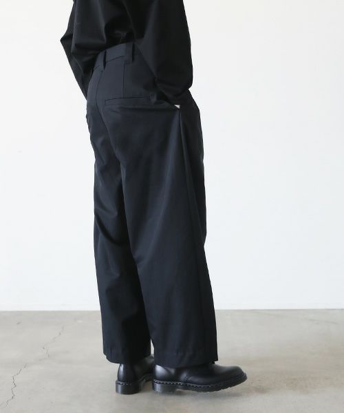 VU.ヴウ.knee wide pants-FINX COTTON vu-a23-p13[BLACK]