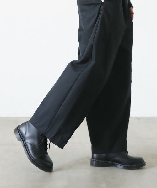 VU.ヴウ.knee wide pants-FINX COTTON vu-a23-p13[BLACK]