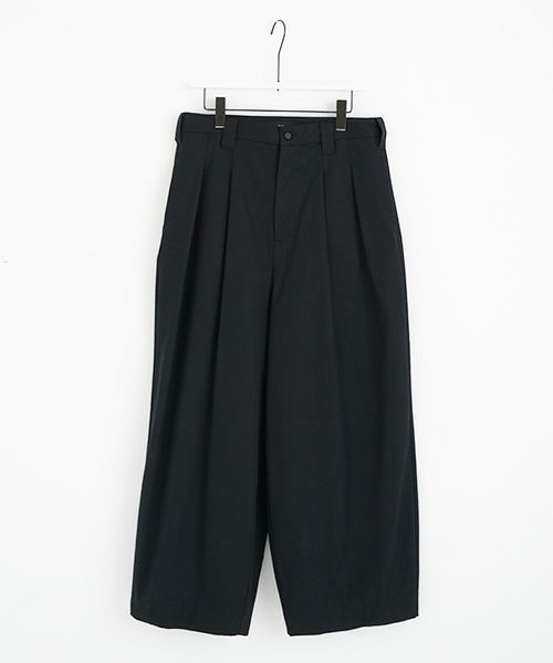 VU.ヴウ.knee wide pants-FINX COTTON vu-a23-p13[BLACK]