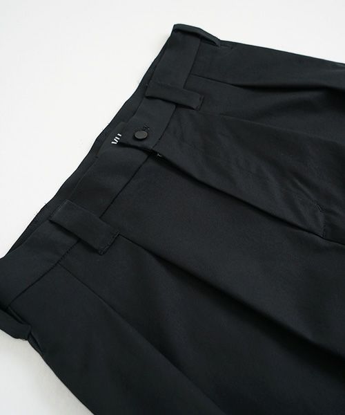 VU.ヴウ.knee wide pants-FINX COTTON vu-a23-p13[BLACK]