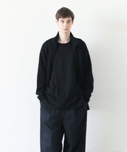 knee wide pants-FINX COTTON vu-a23-p13[BLACK]