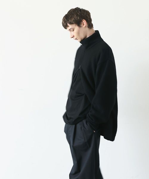 knee wide pants-FINX COTTON vu-a23-p13[BLACK]