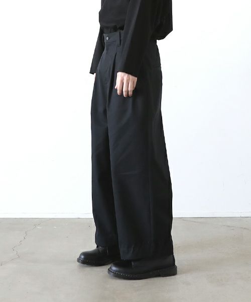 knee wide pants-FINX COTTON vu-a23-p13[BLACK]