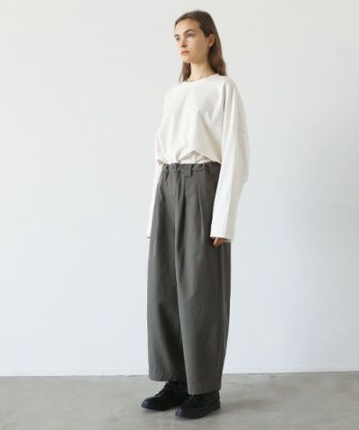 VU.ヴウ.knee wide pants-FINX COTTON vu-a23-p13[DARK KHAKI]