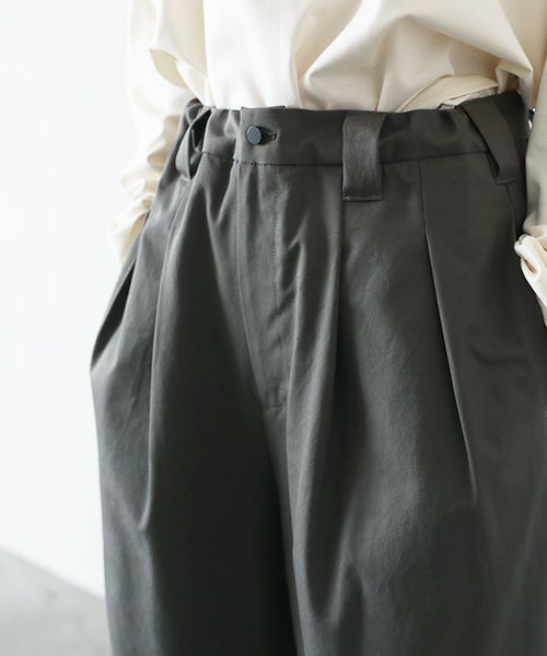 VU.ヴウ.knee wide pants-FINX COTTON vu-a23-p13[DARK KHAKI]