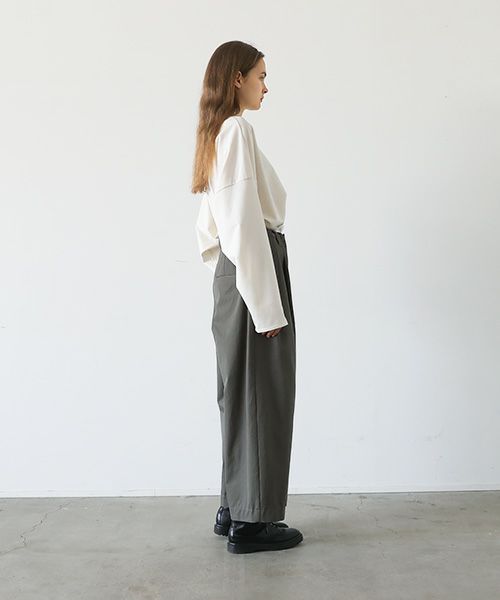 VU.ヴウ.knee wide pants-FINX COTTON vu-a23-p13[DARK KHAKI]