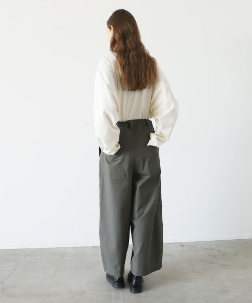 VU.ヴウ.knee wide pants-FINX COTTON vu-a23-p13[DARK KHAKI]