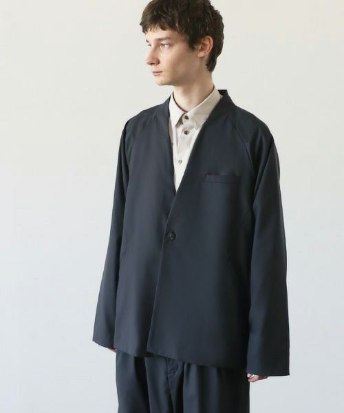 VU.ヴウ.no collar jacket vu-a23-j15[MOSS DARK GRAY]