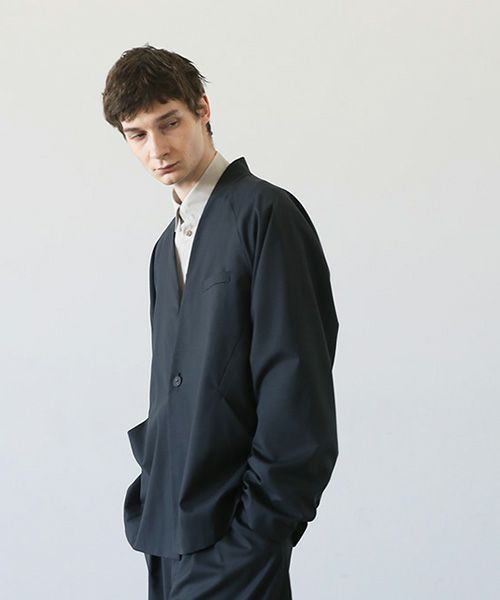 VU ヴウ no collar jacket vu-a23-j15[MOSS DARK GRAY]