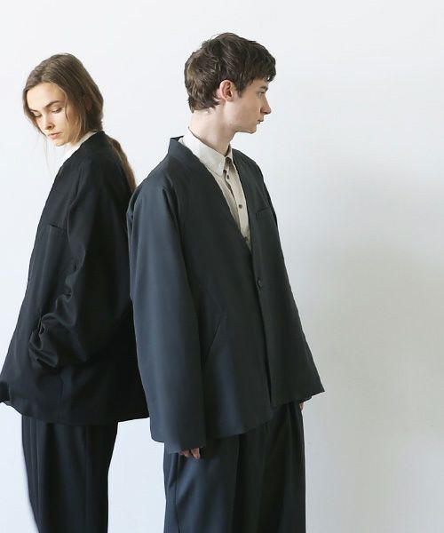 VU.ヴウ.no collar jacket vu-a23-j15[MOSS DARK GRAY]