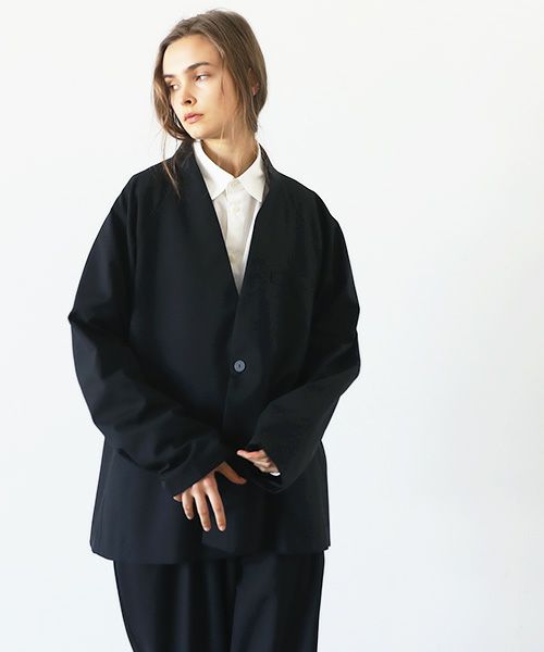 VU ヴウ no collar jacket vu-a23-j15[BLACK]